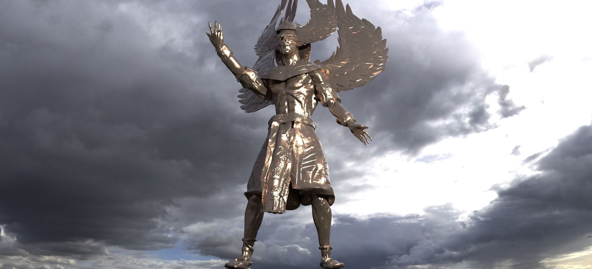 Egyptian Pharaoh Statue 7  3D model_1