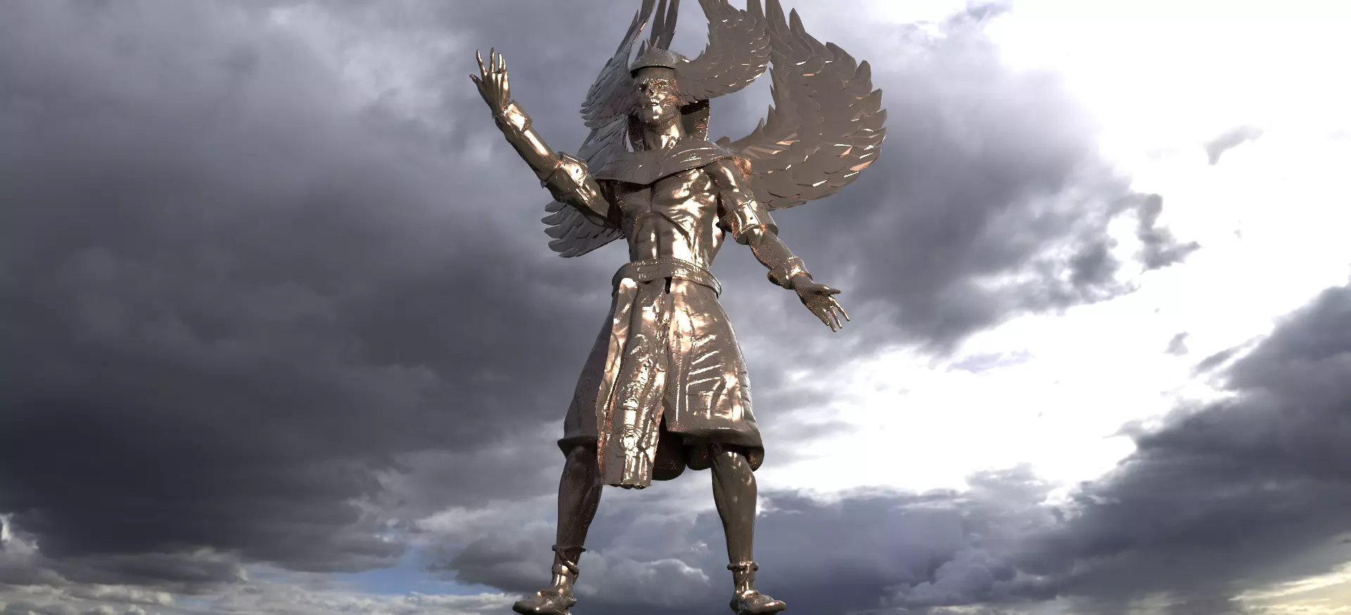 Egyptian Pharaoh Statue 7  3D model_0