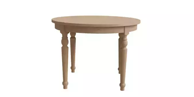 Transitional Style Wooden Round Table