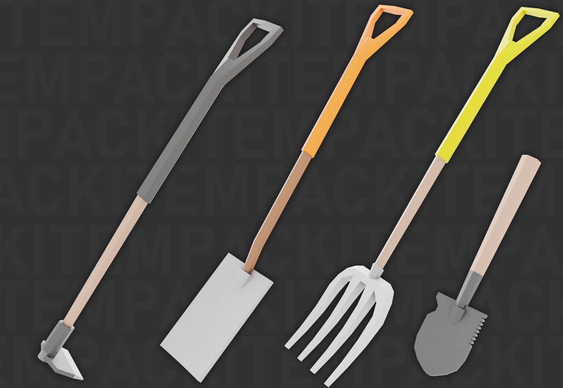 Tools Pack Low Poly Low-poly 3D model_7