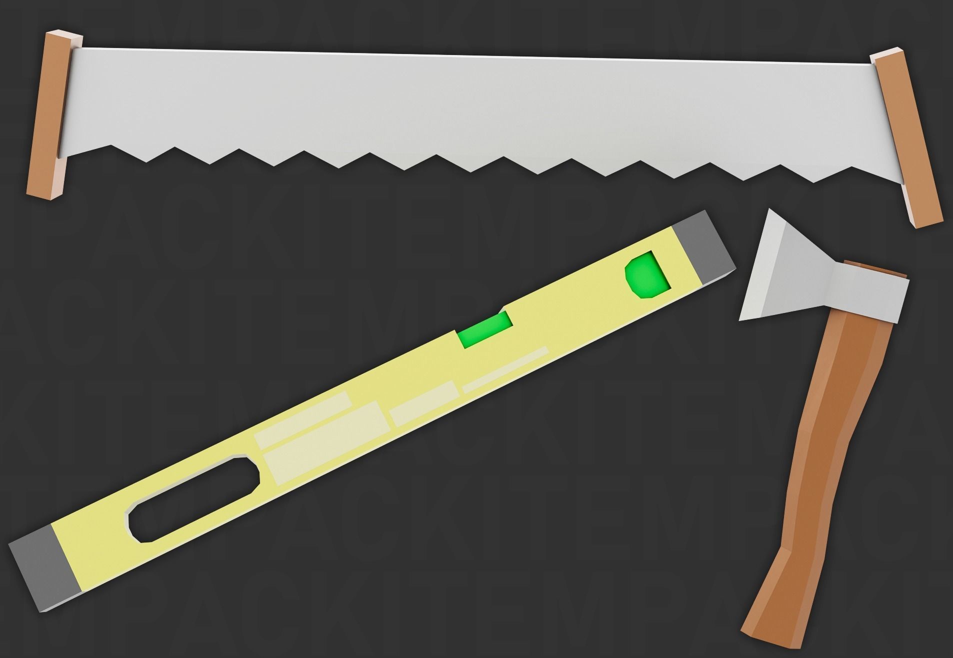 Tools Pack Low Poly Low-poly 3D model_16