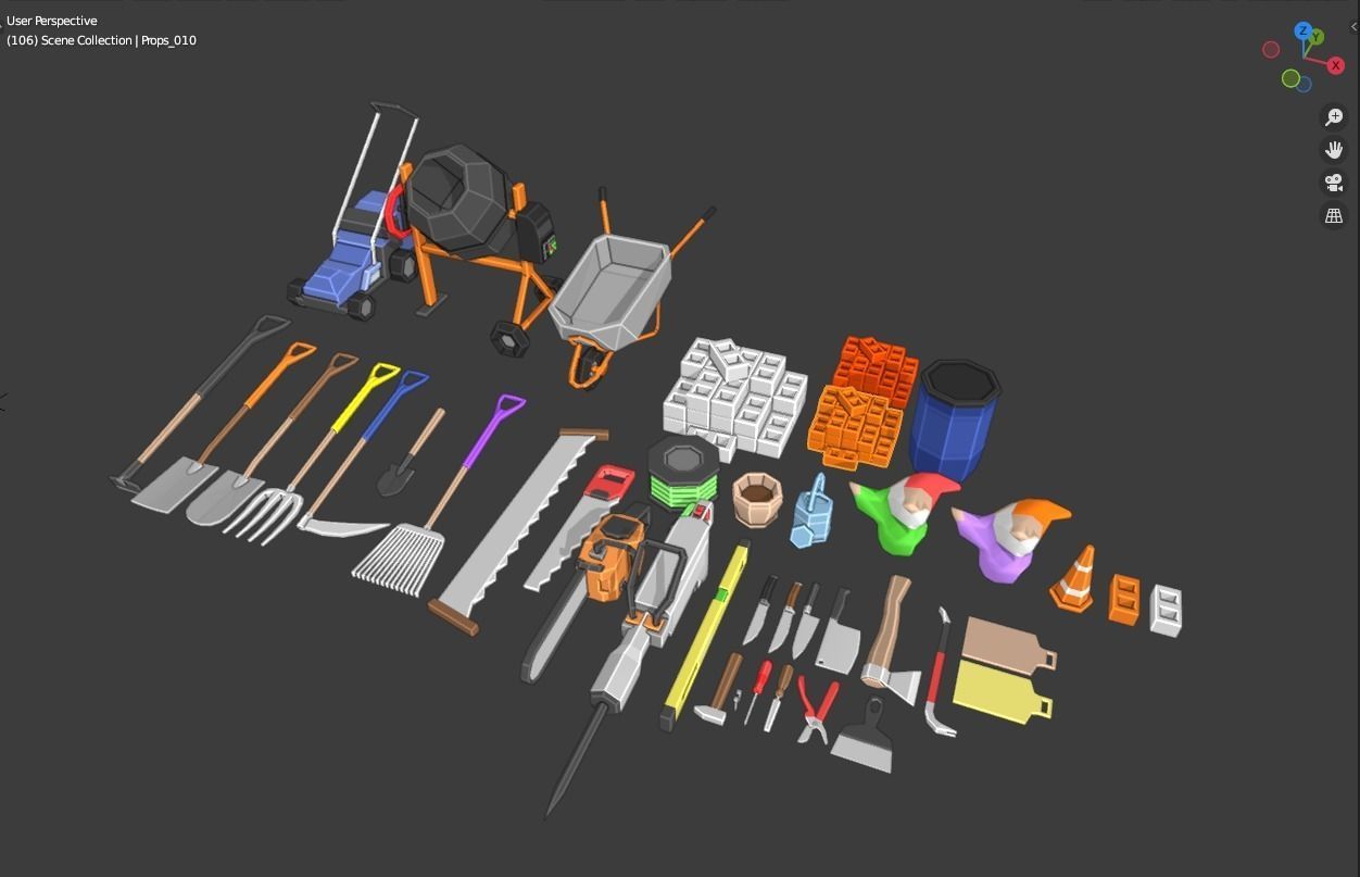Tools Pack Low Poly Low-poly 3D model_24