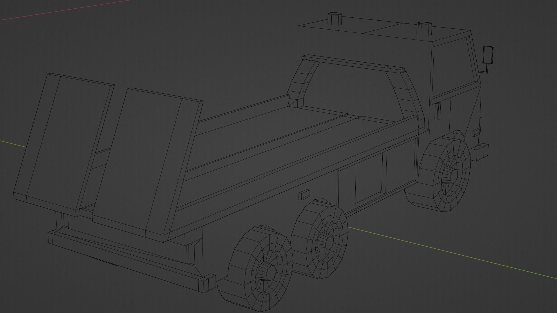 tow truck Low-poly 3D model_19