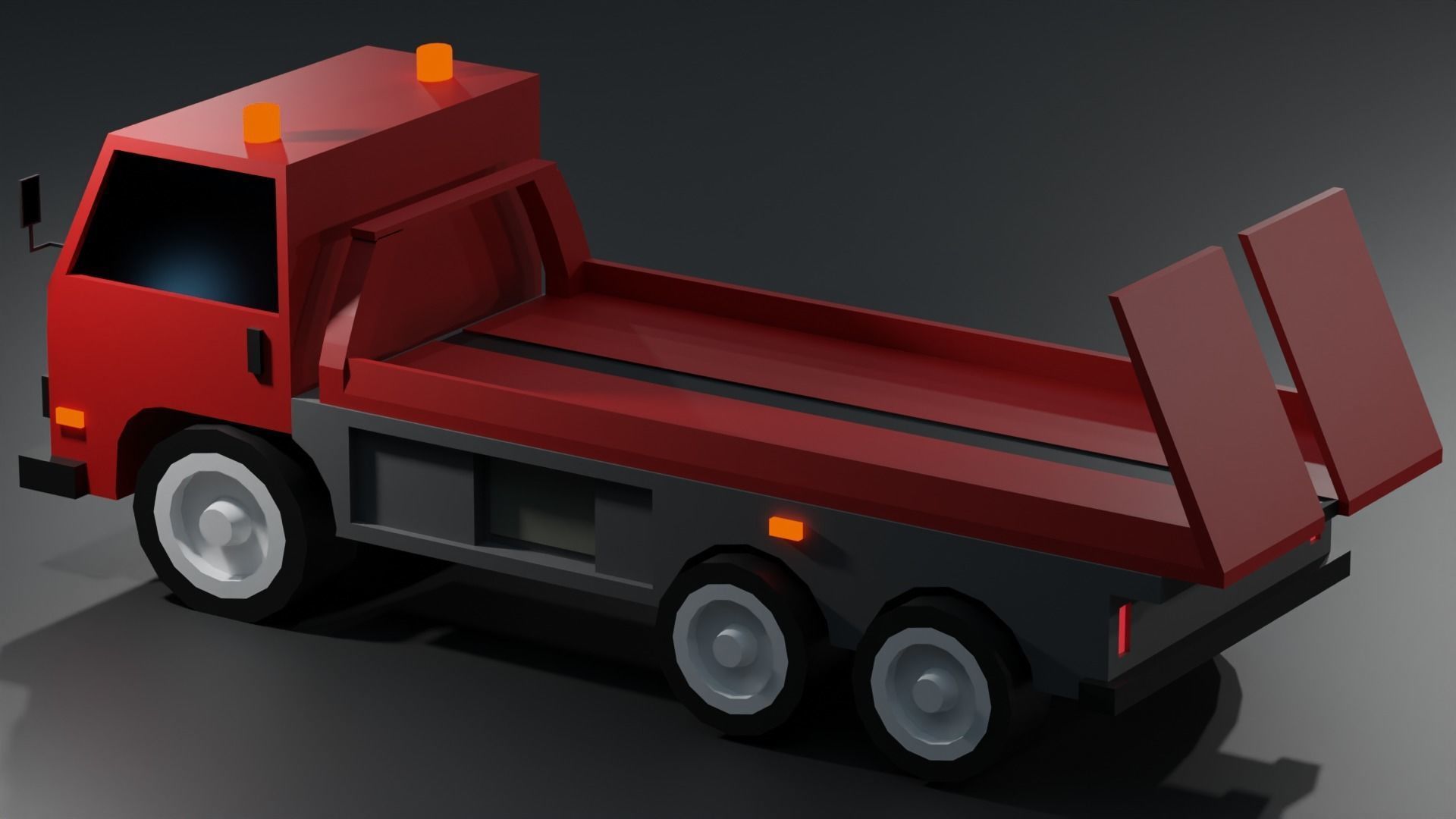 tow truck Low-poly 3D model_5