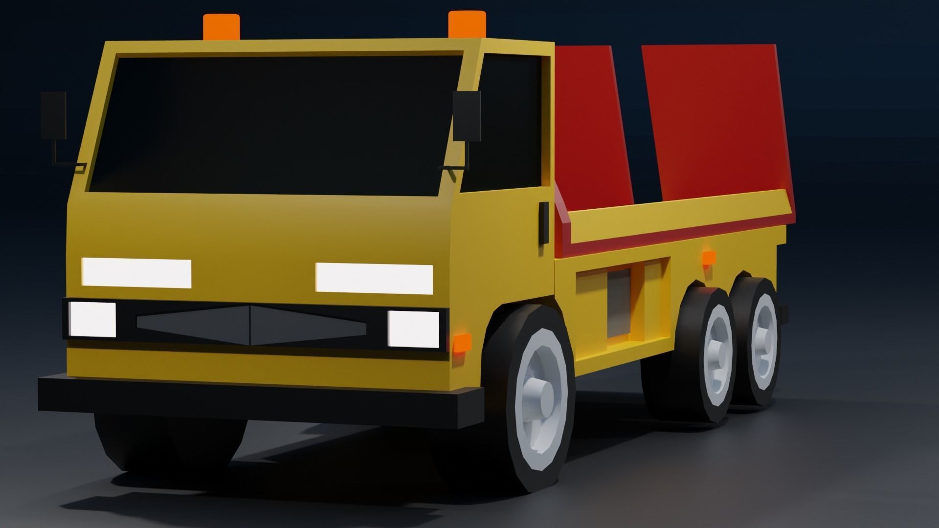 tow truck Low-poly 3D model_8
