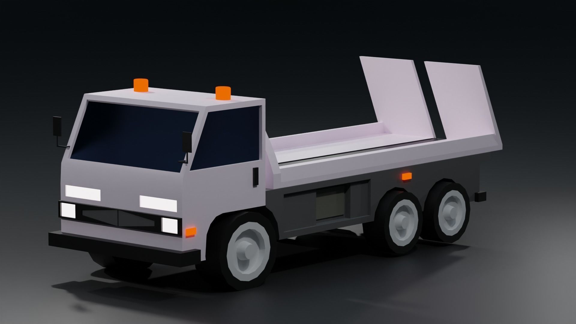 tow truck Low-poly 3D model_6