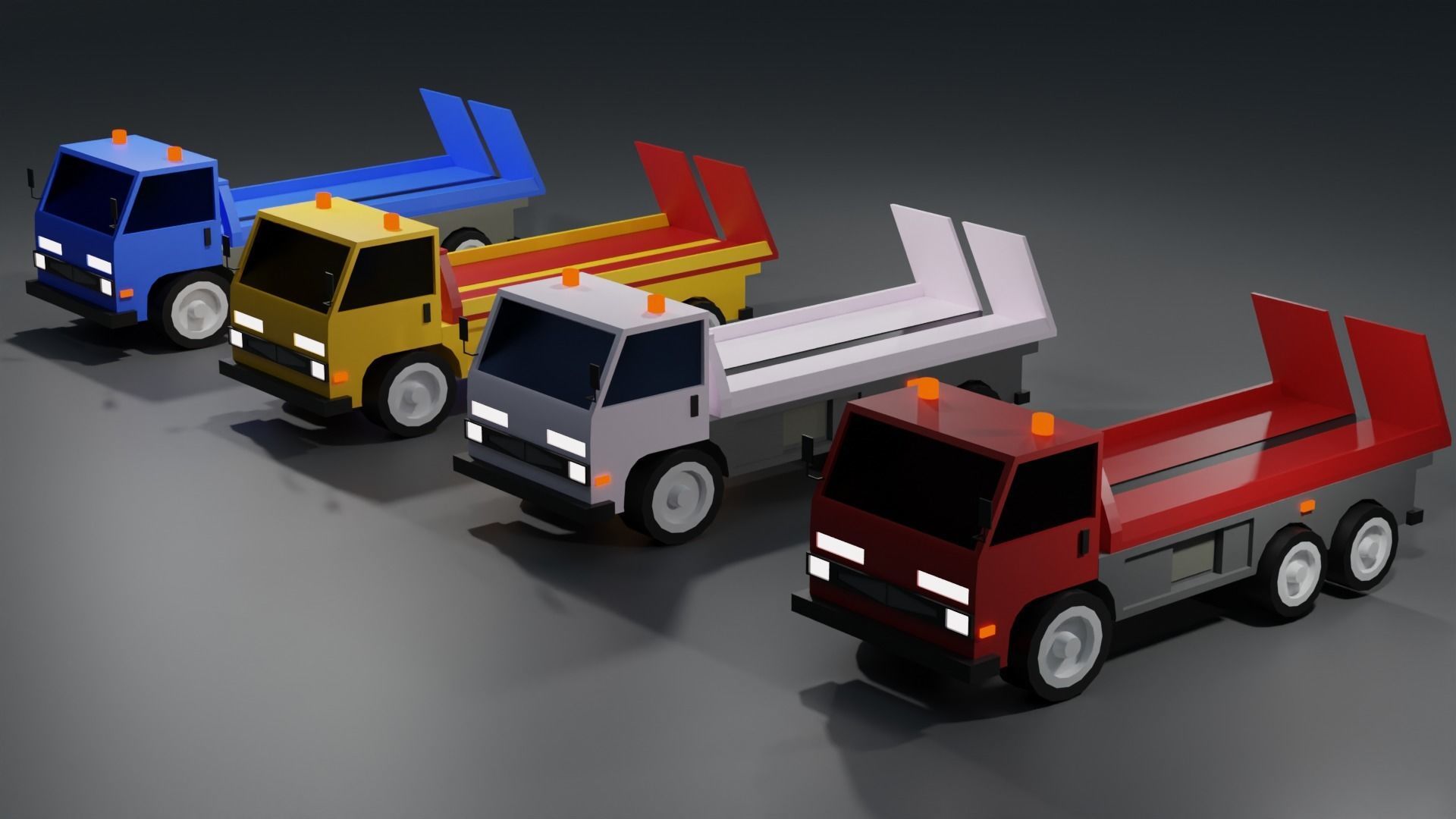 tow truck Low-poly 3D model_1