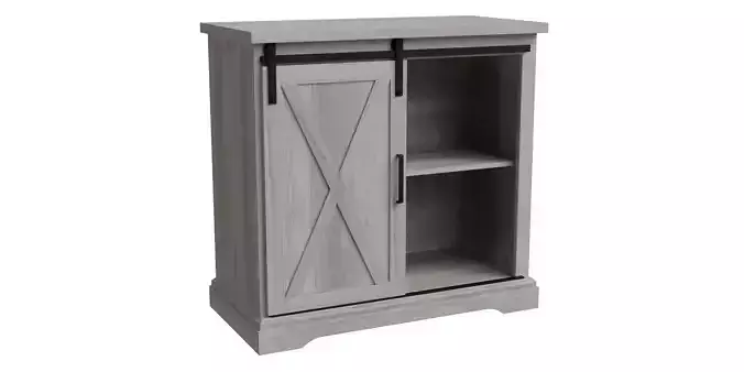 Graywashed Rustic Farmhouse Accent Cabinet