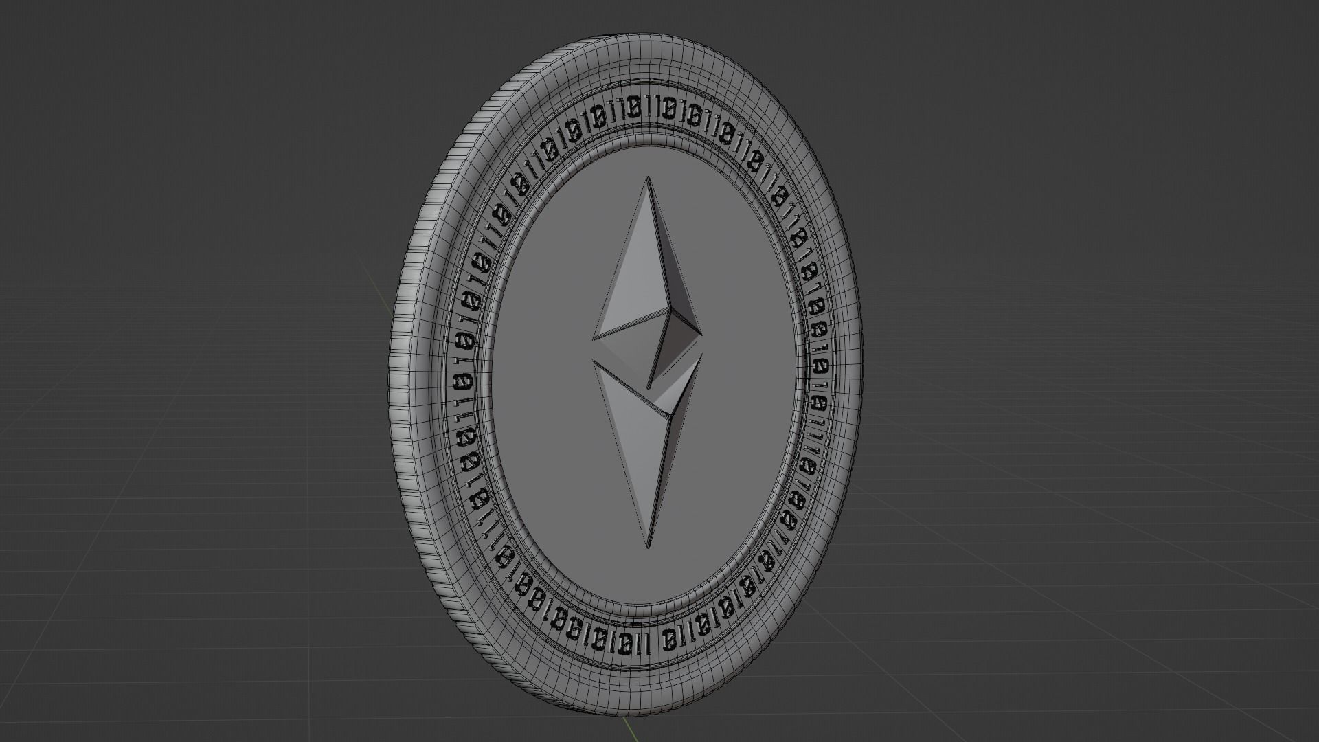 Ethereum coin 3D model_5