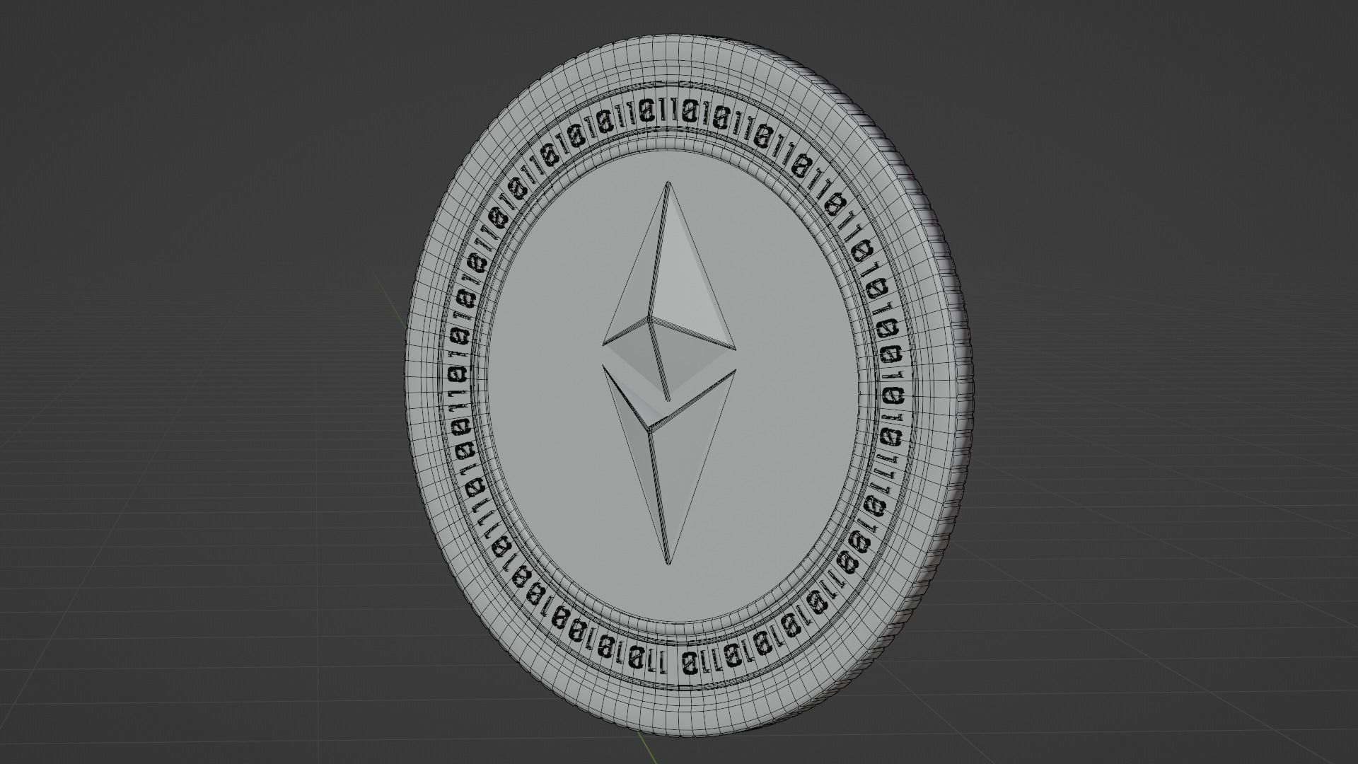Ethereum coin 3D model_4