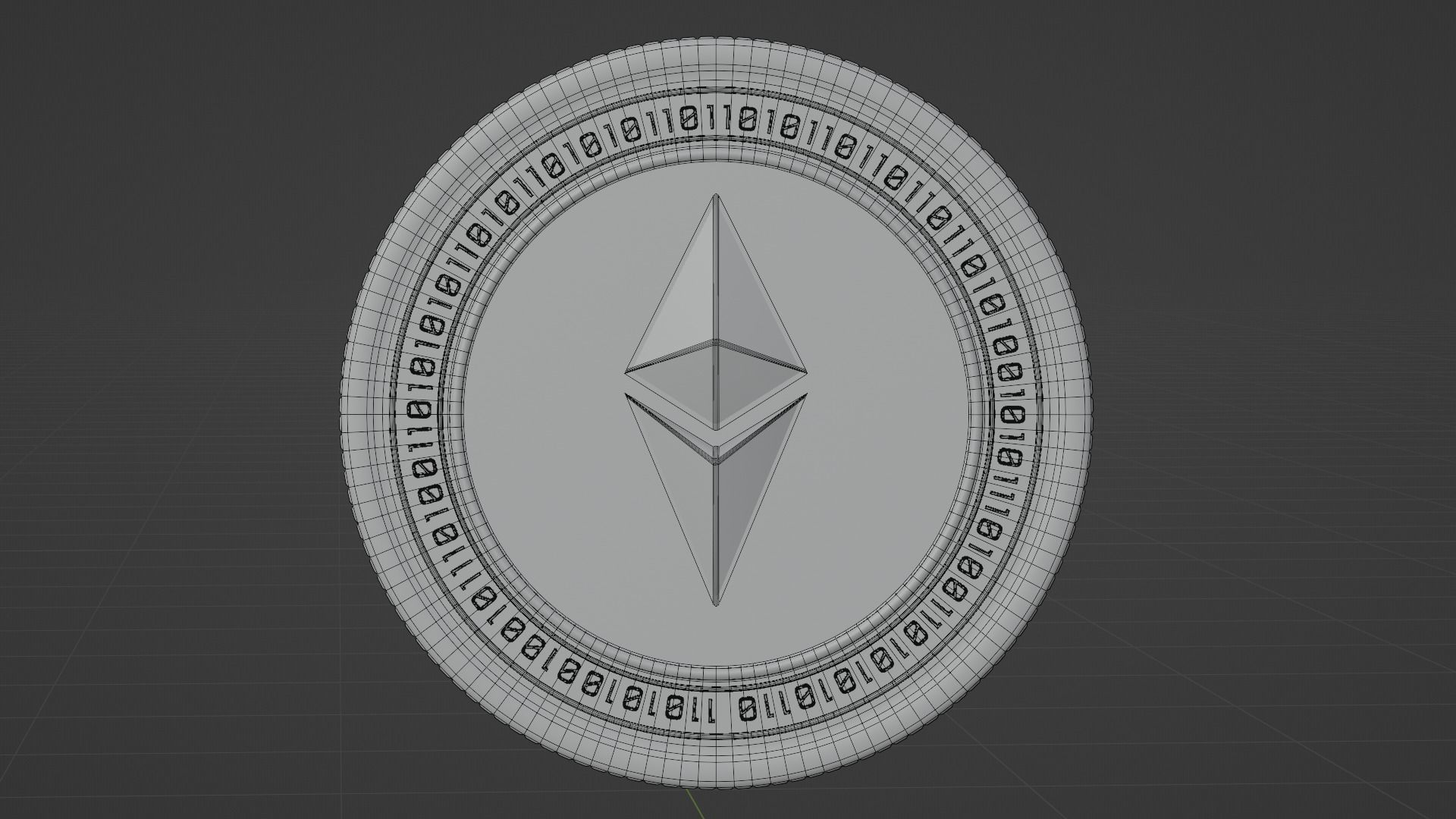 Ethereum coin 3D model_6