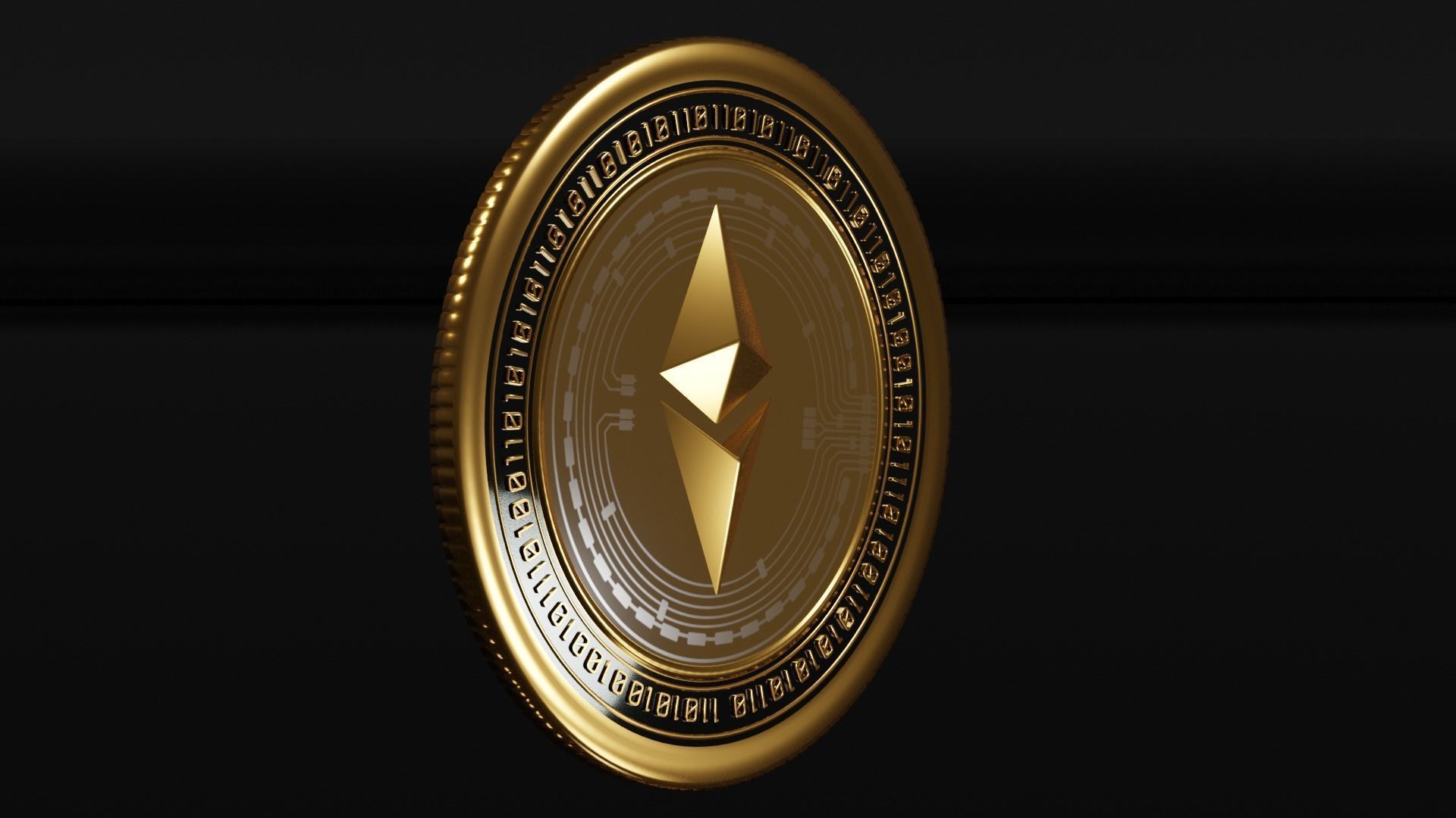 Ethereum coin 3D model_3