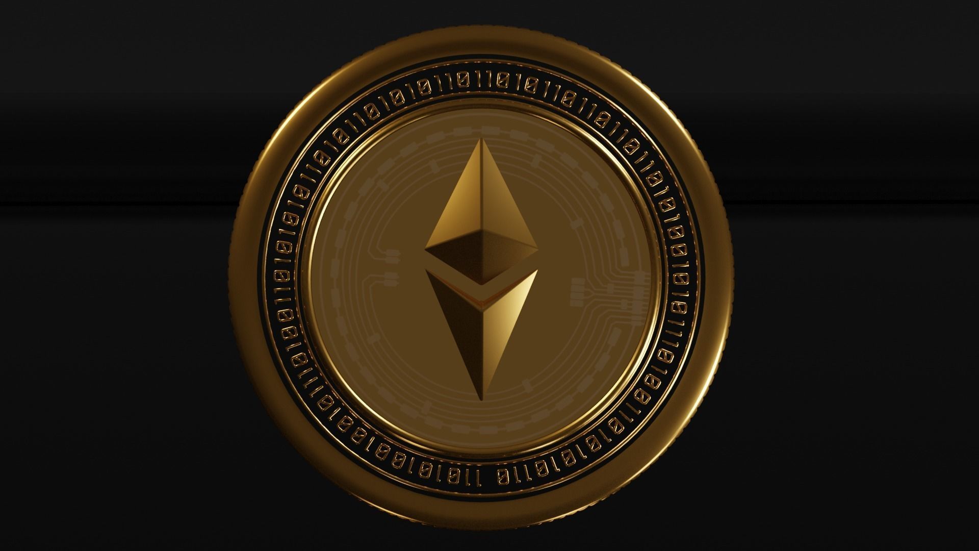 Ethereum coin 3D model_2