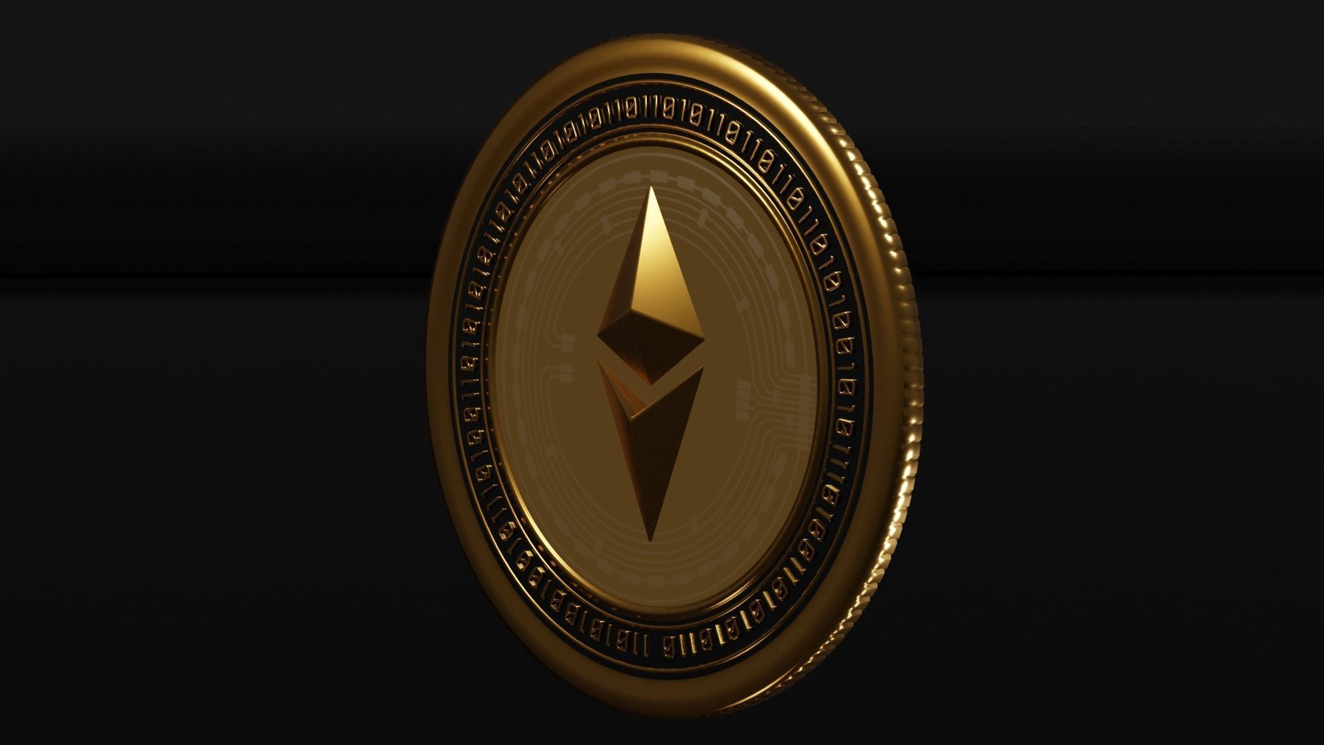 Ethereum coin 3D model_1