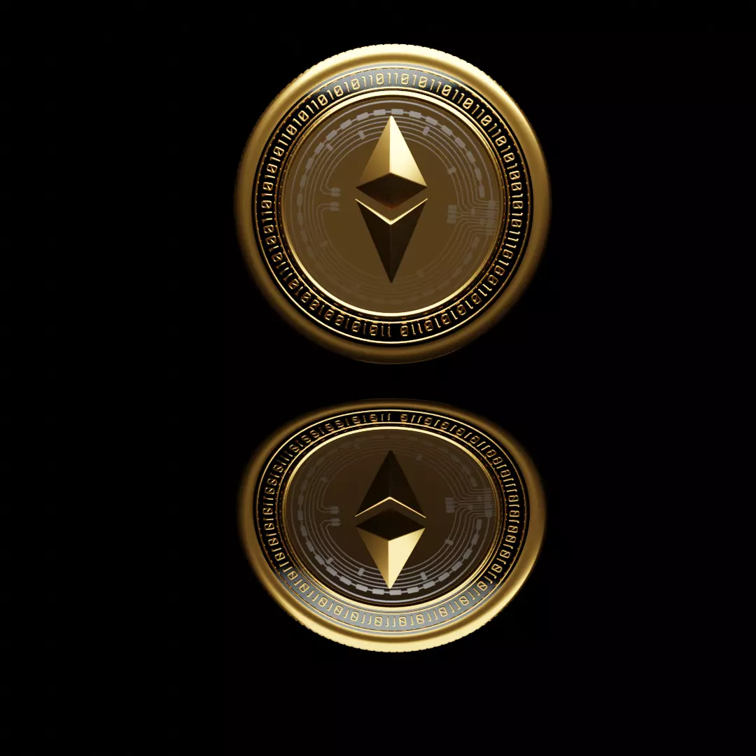 Ethereum coin 3D model_0