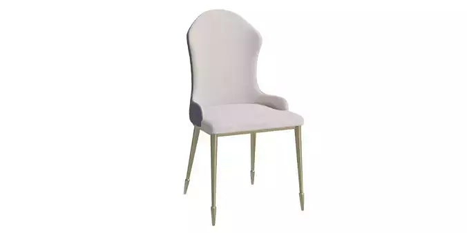 Fabric Upholstered Side Chair With Spindle Legs
