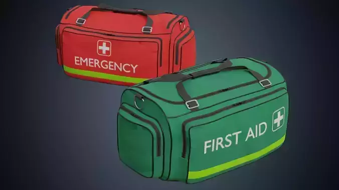 Medical Bag 1A Low-poly 3D model