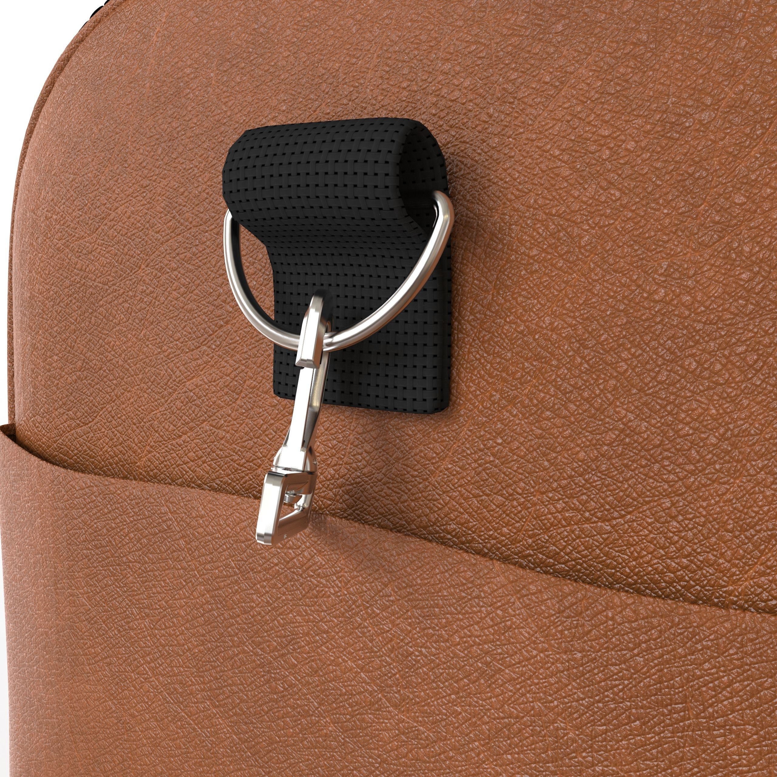 Travel bag - leather Low-poly 3D model_1