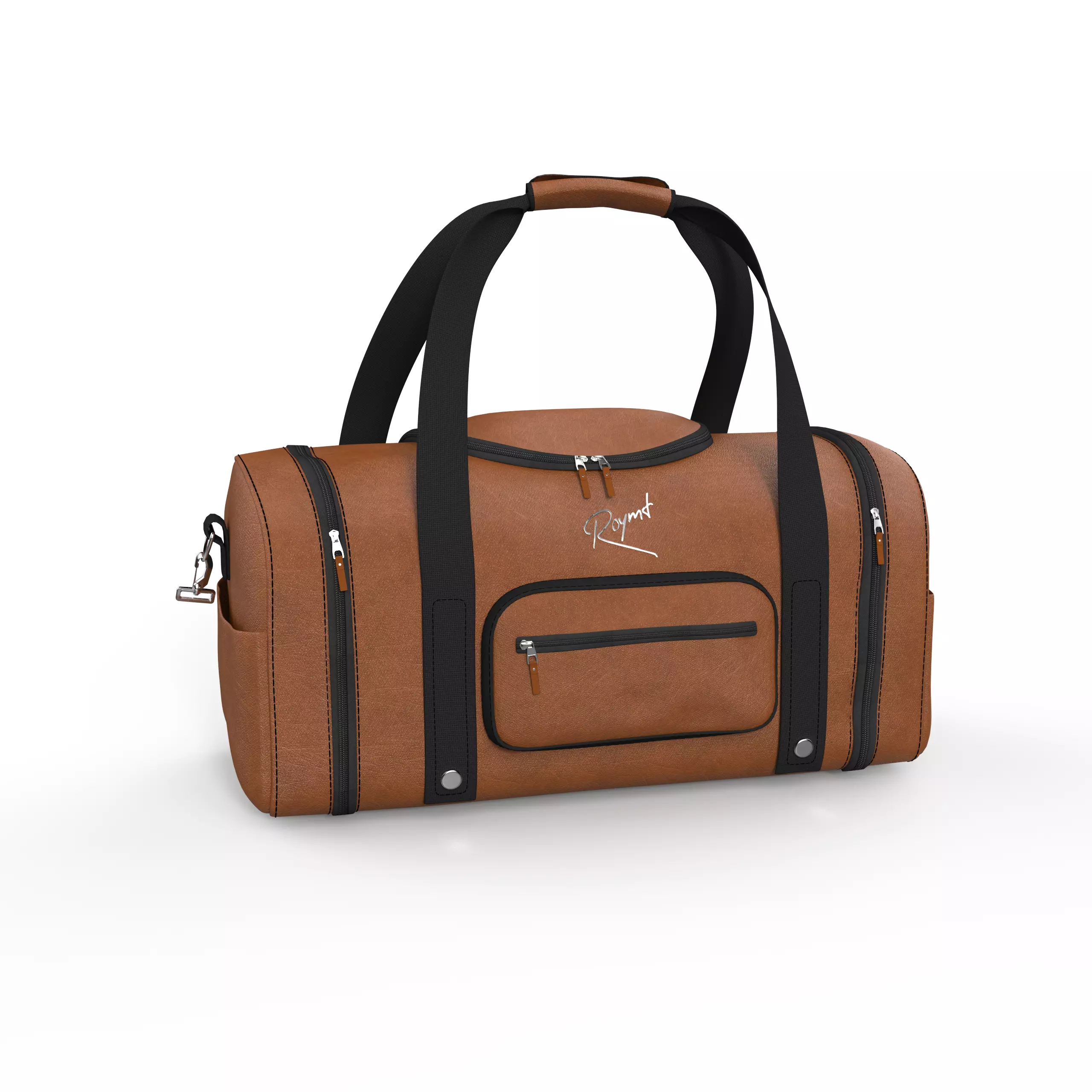 Travel bag - leather Low-poly 3D model_0