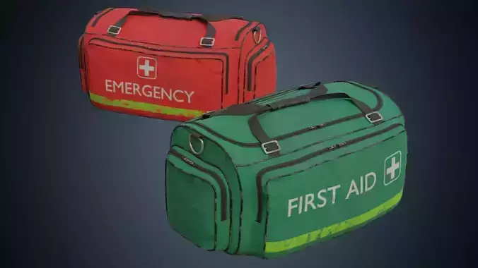 Medical Bag 1B Low-poly 3D model