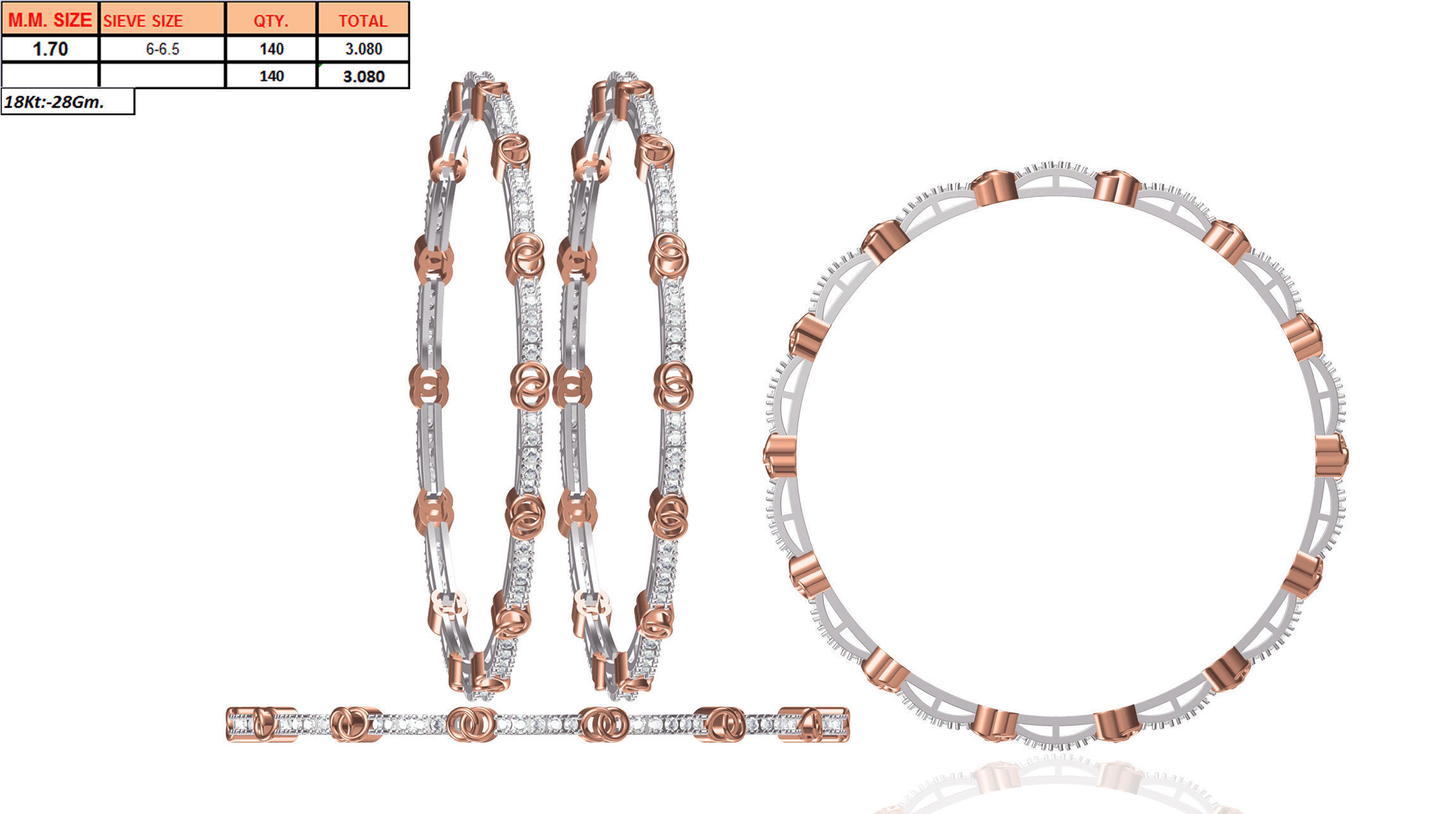 Women Bangle Bracelet STL JCD Details 3D print model_1