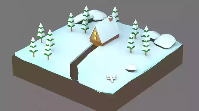 Winer House Low poly and Game Ready