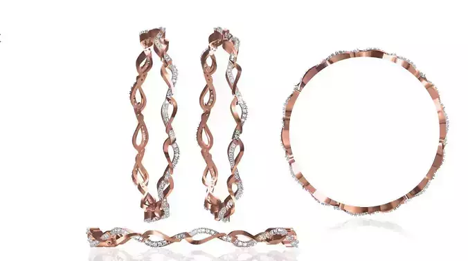 Women Bangle Bracelet STL JCD Details