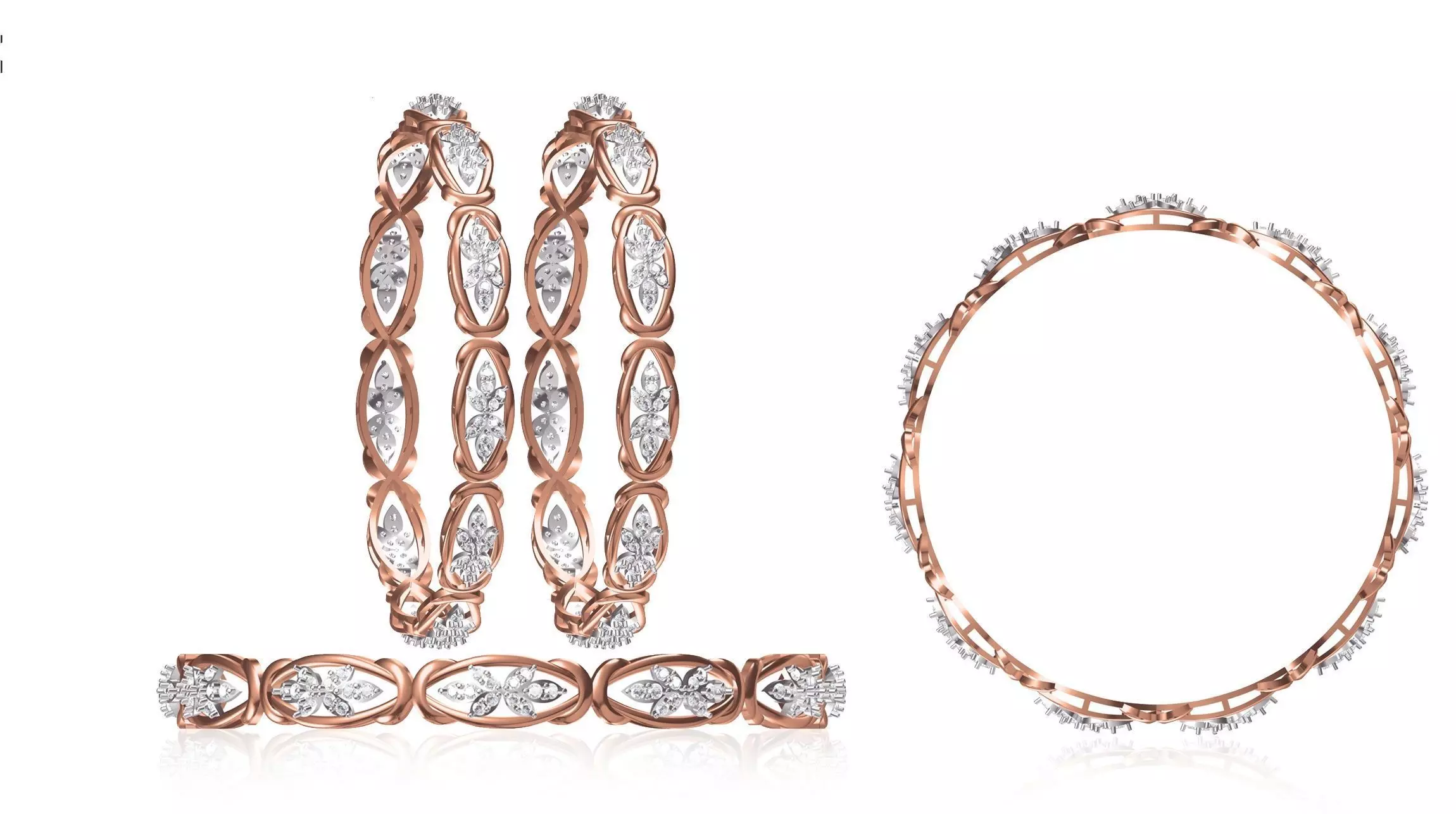 Women Bangle Bracelet STL JCD Details 3D print model_0