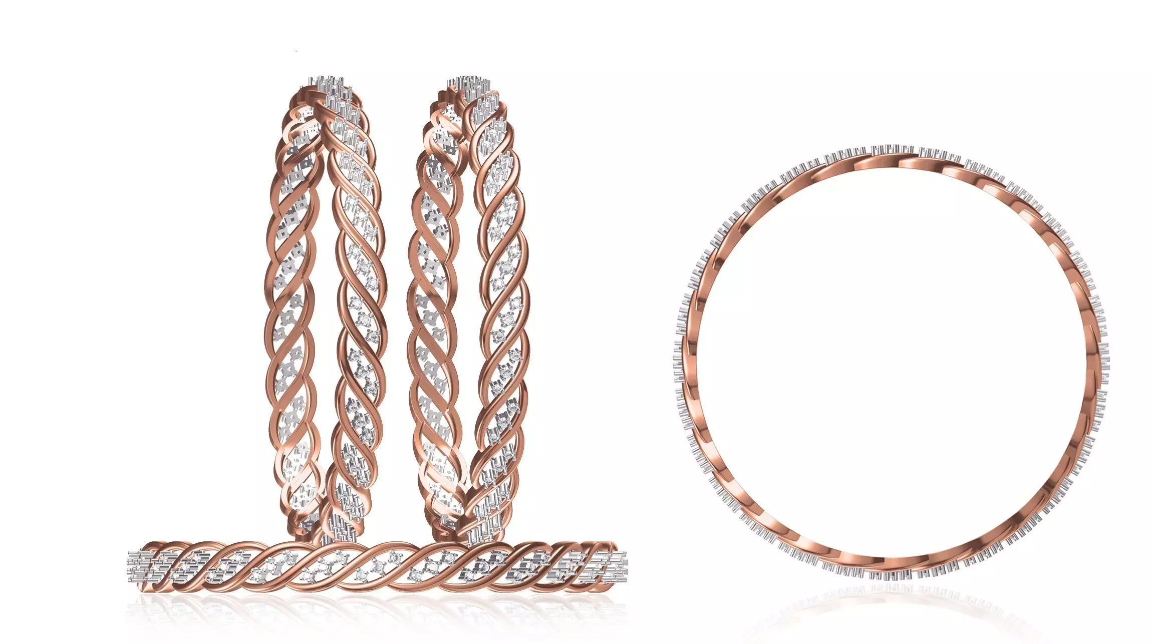 Women Bangle Bracelet STL JCD Details 3D print model_0