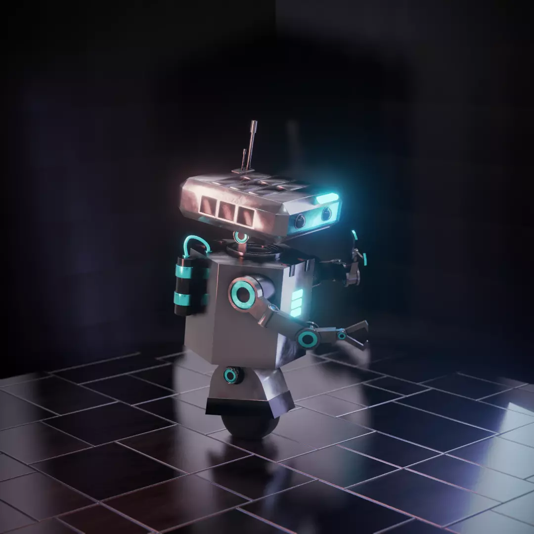 3D Sci-Fi worker Robot in blender 3D model