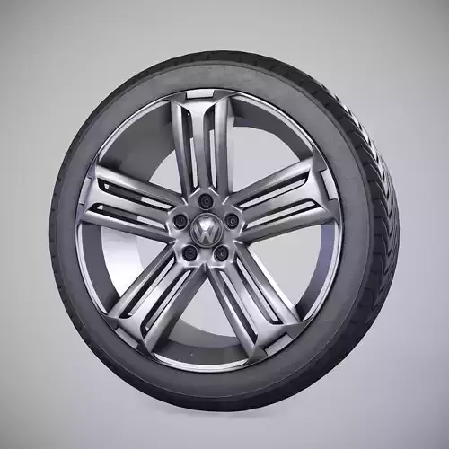 Volkswagen Scirocco R 2010 Wheel  Low-poly 3D model