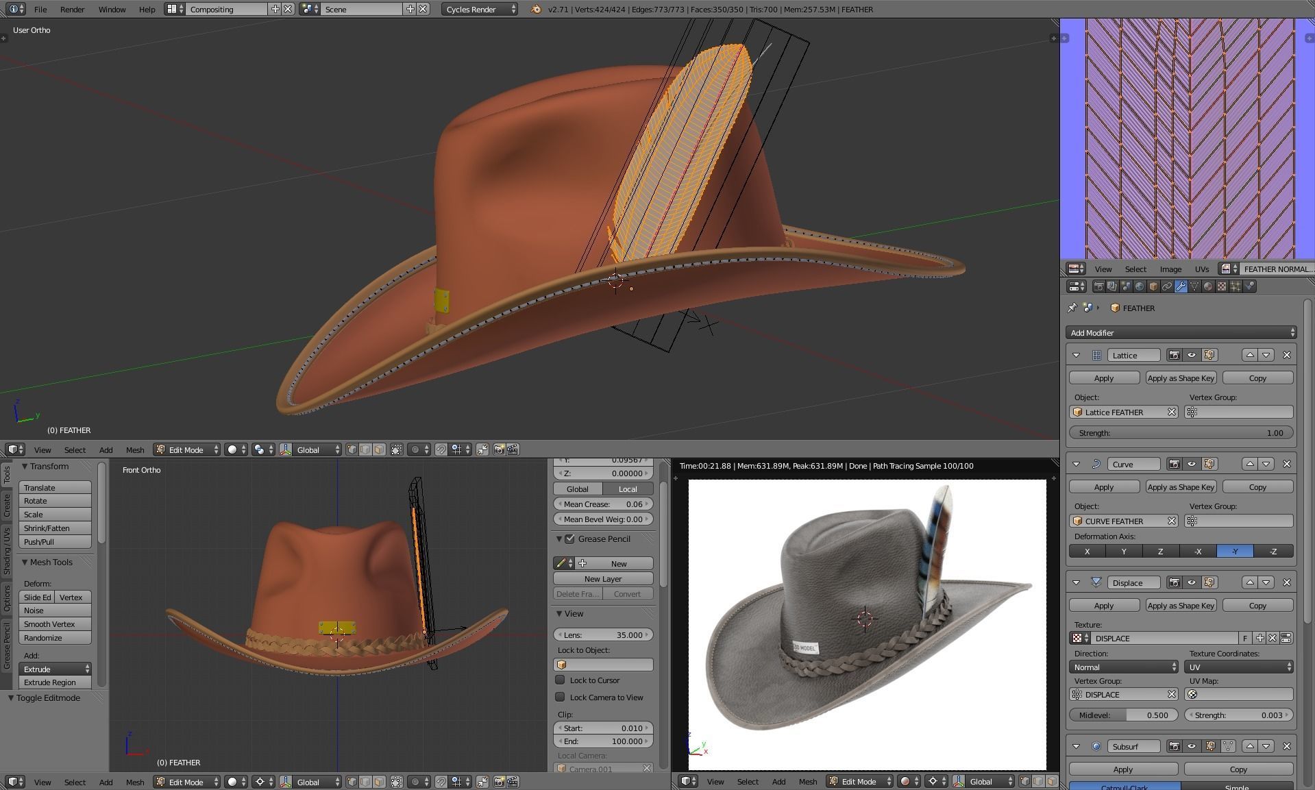 Cowboy Hat 3D model_19