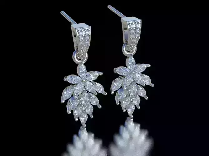 Marquis earrings 3D print model