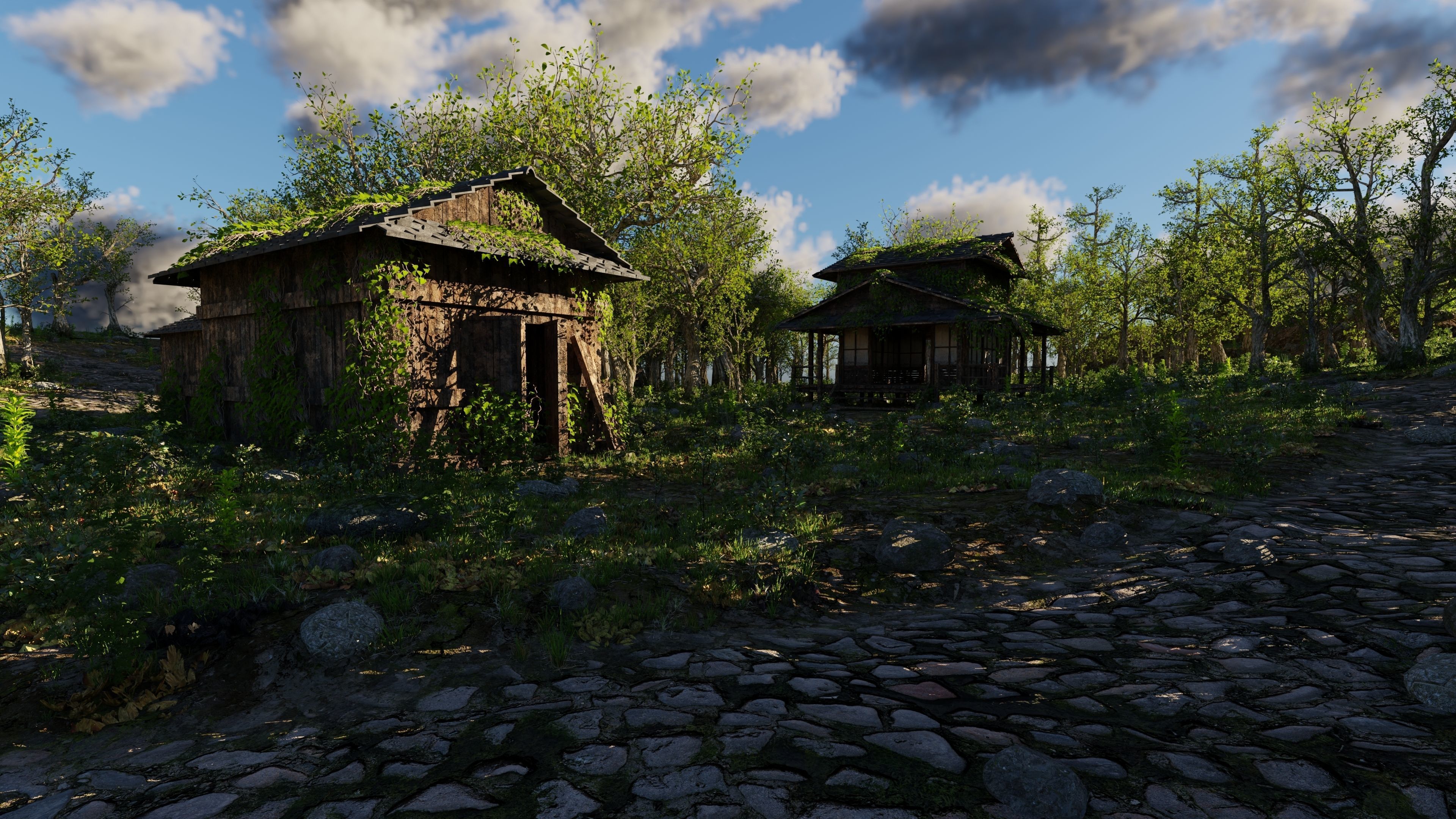 Abandoned Shack Scene 3D model_1