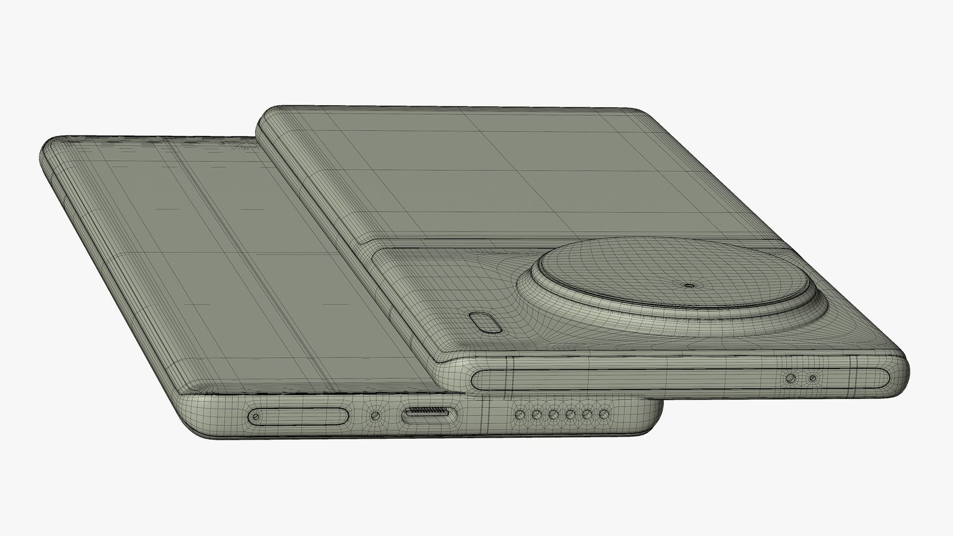 Vivo X90 Pro Plus Red Low-poly 3D model_17