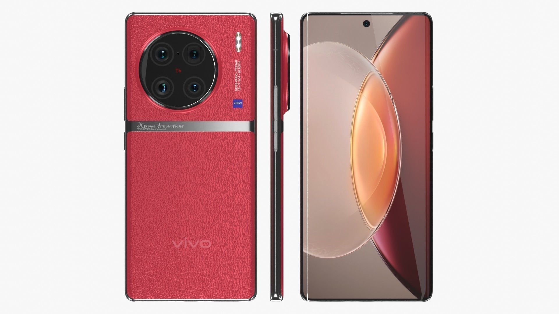 Vivo X90 Pro Plus Red Low-poly 3D model_2