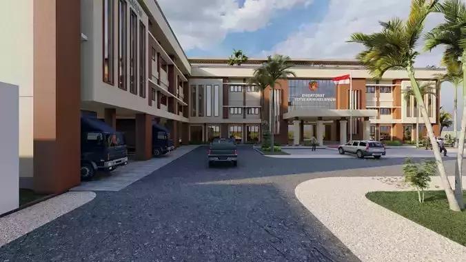 gedung kepolisian 3D model