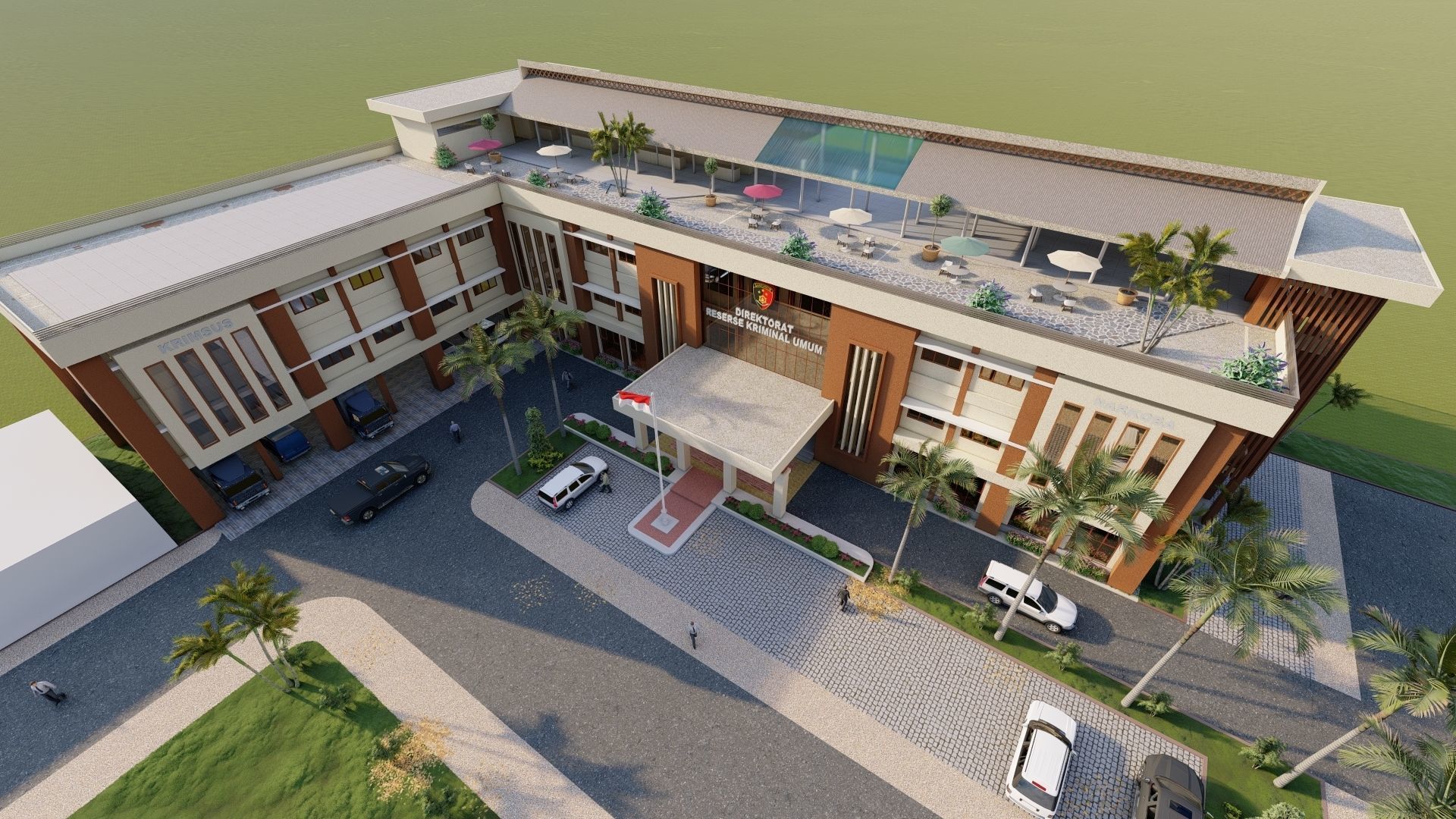 gedung kepolisian 3D model animated | CGTrader