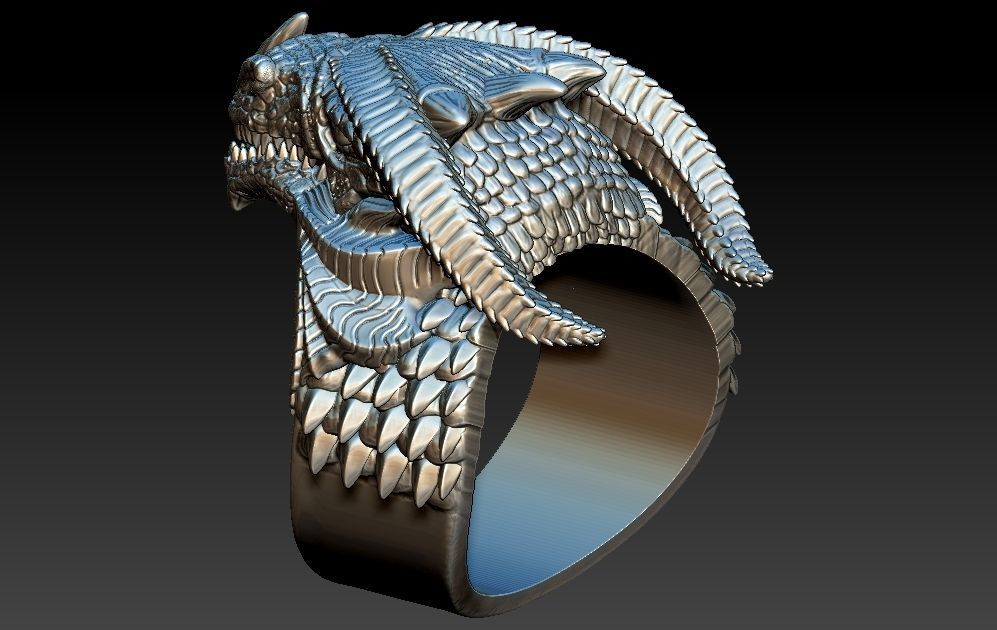 Dragon Ring 3D print model_4