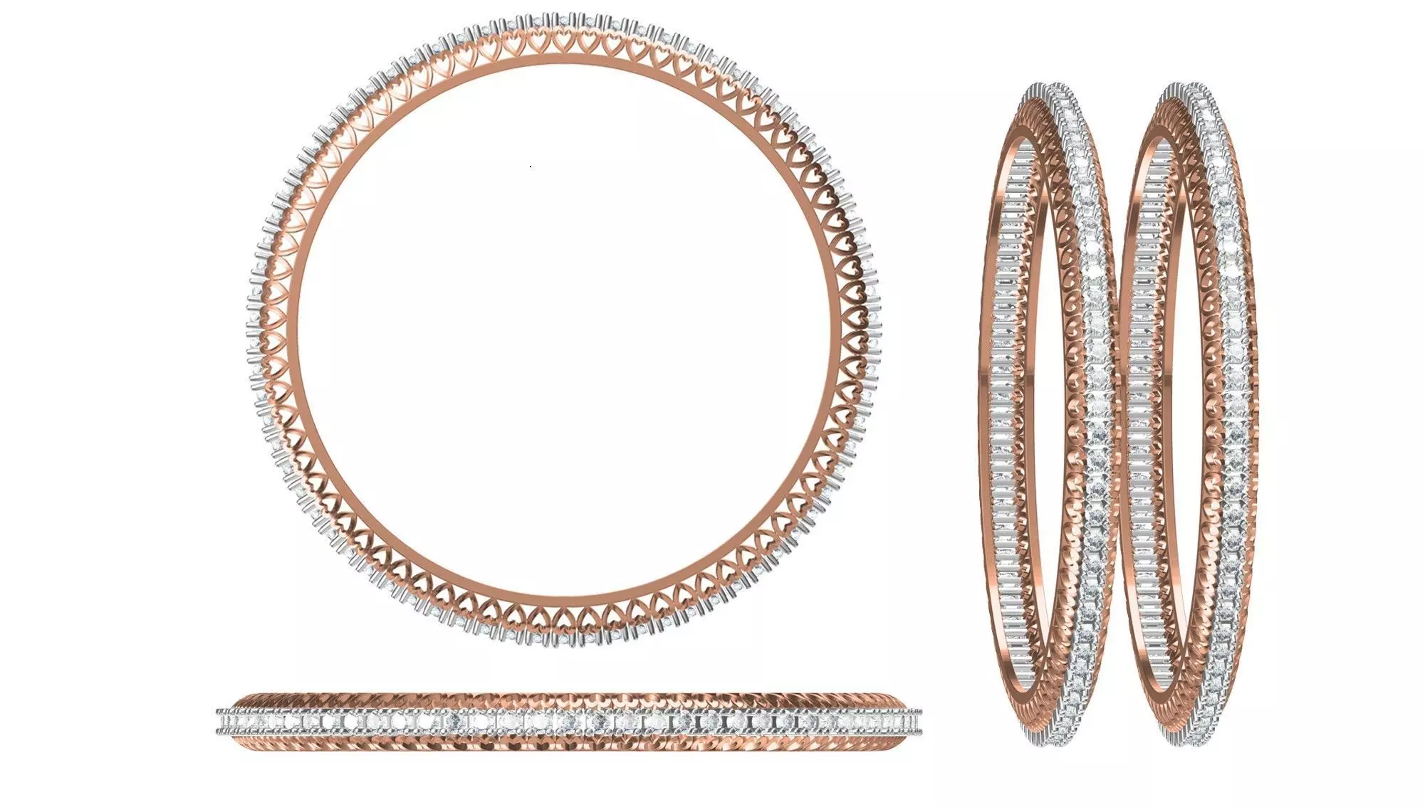 Women Bangle Bracelet STL JCD Details 3D print model_0