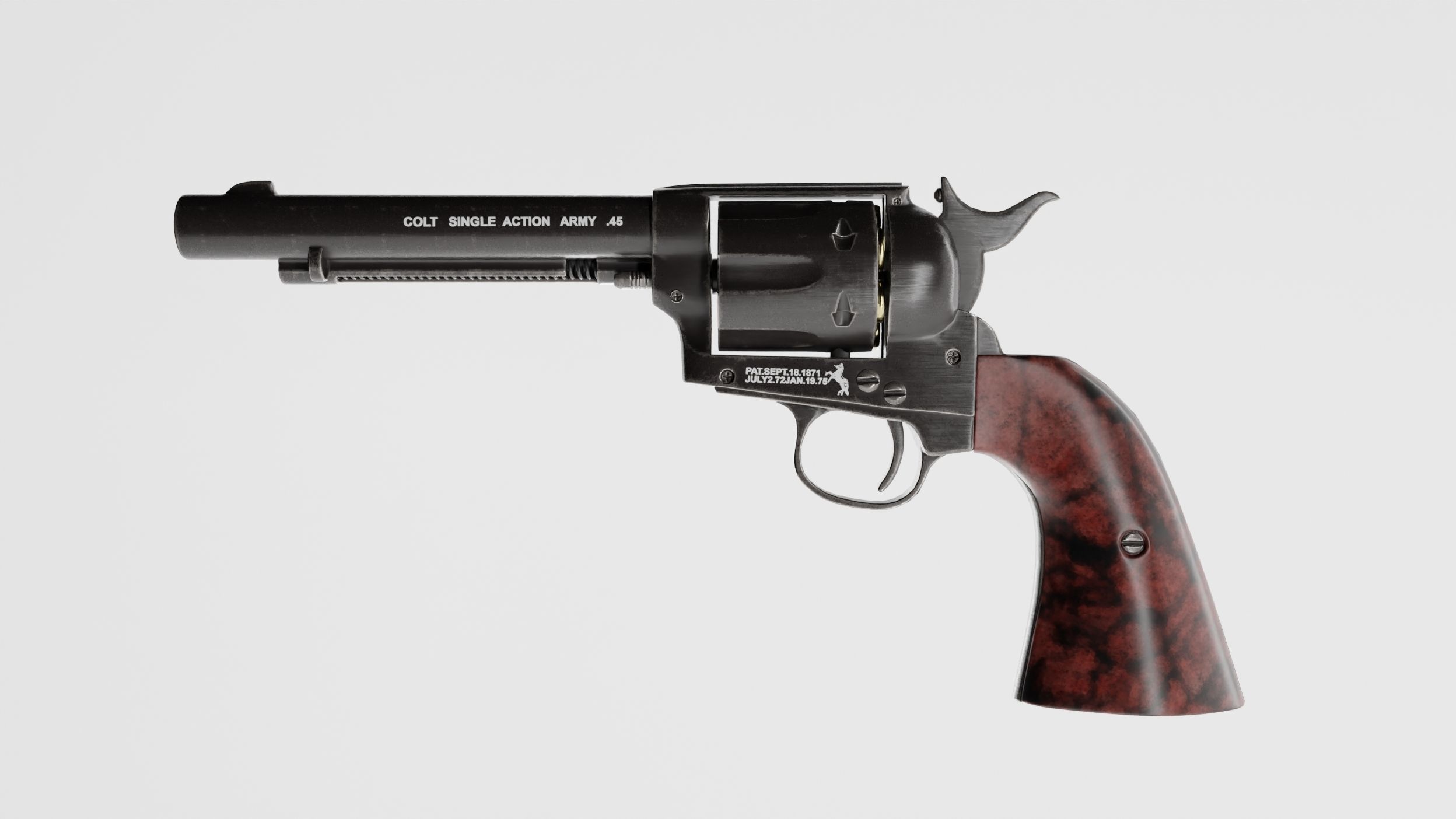 Colt Peacemaker Low-poly 3D model_1