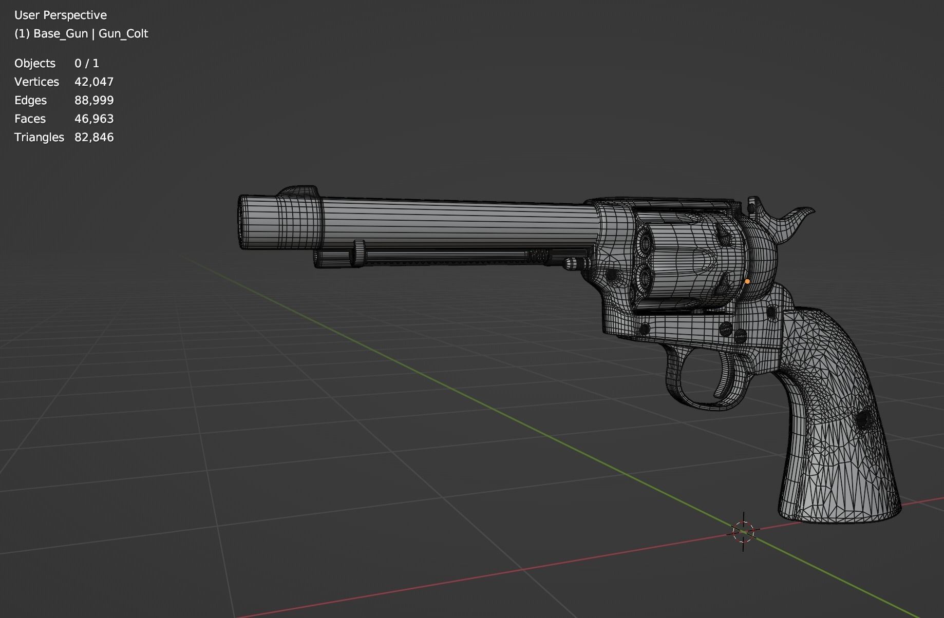 Colt Peacemaker Low-poly 3D model_6