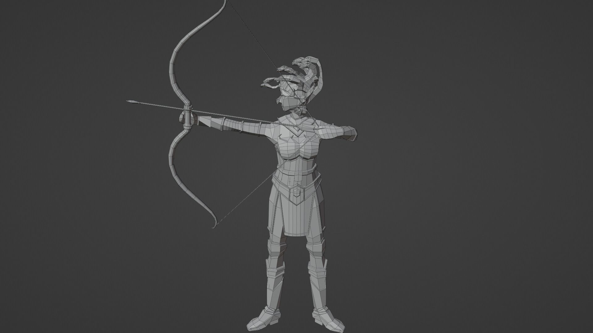 Medusa Gorgon Snake goddess Mythical  Horrific Low poly Rigged  Low-poly 3D model_8