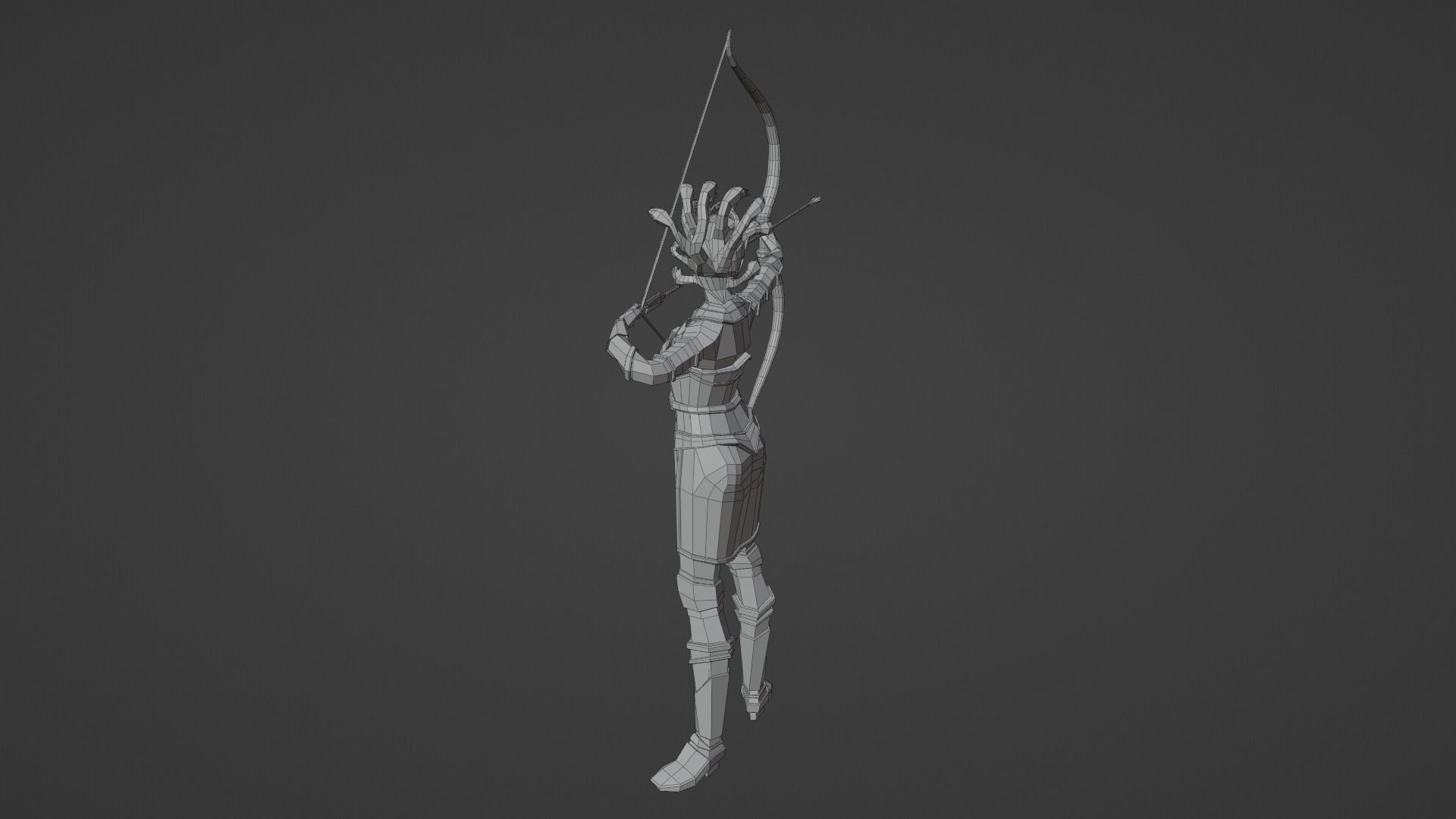 Medusa Gorgon Snake goddess Mythical  Horrific Low poly Rigged  Low-poly 3D model_12