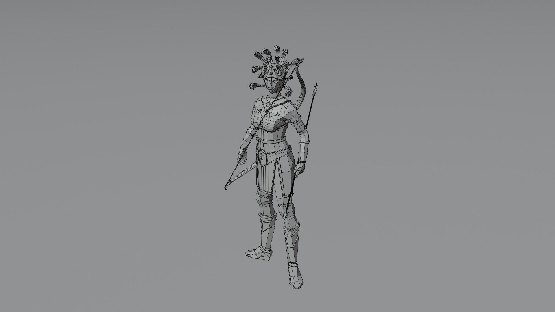 Medusa Gorgon Snake goddess Mythical  Horrific Low poly Rigged  Low-poly 3D model_15