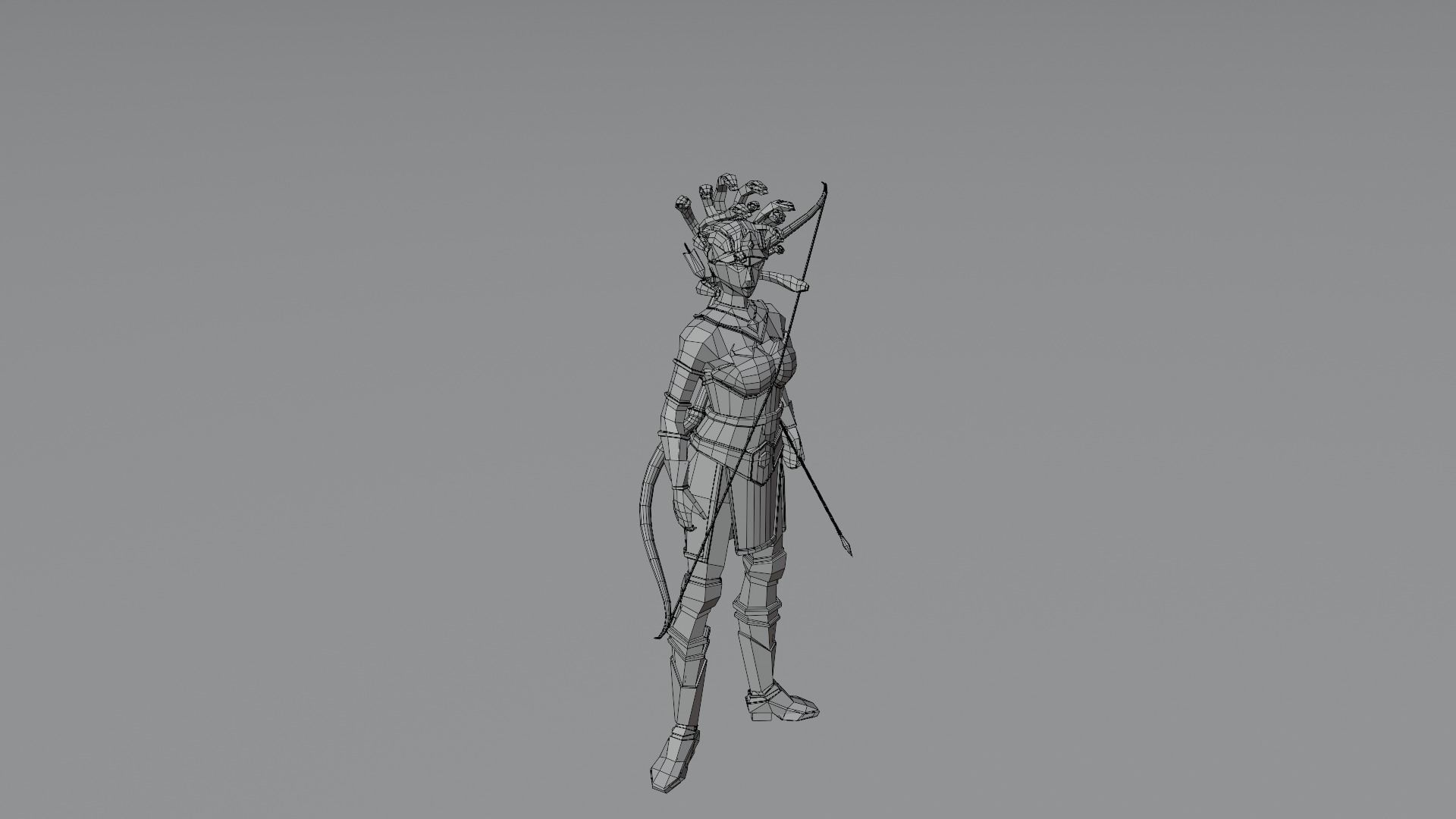 Medusa Gorgon Snake goddess Mythical  Horrific Low poly Rigged  Low-poly 3D model_13