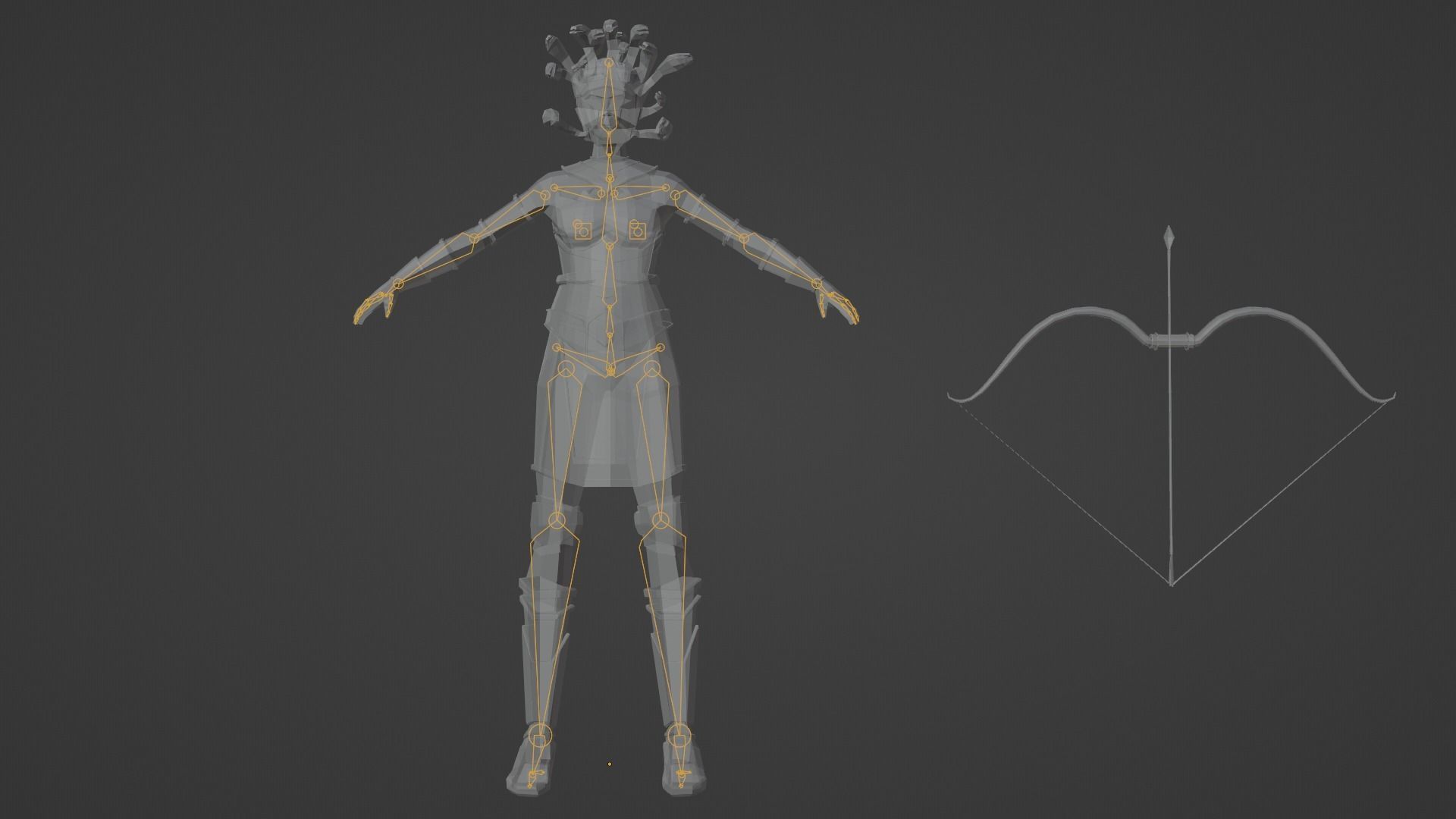 Medusa Gorgon Snake goddess Mythical  Horrific Low poly Rigged  Low-poly 3D model_11