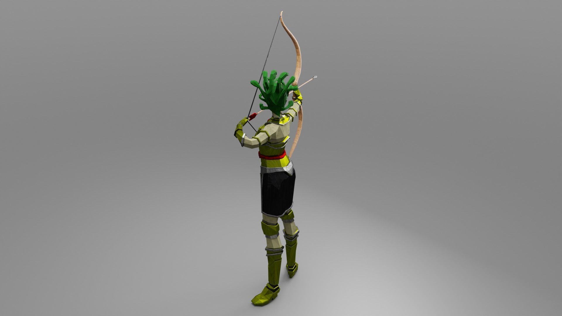 Medusa Gorgon Snake goddess Mythical  Horrific Low poly Rigged  Low-poly 3D model_7