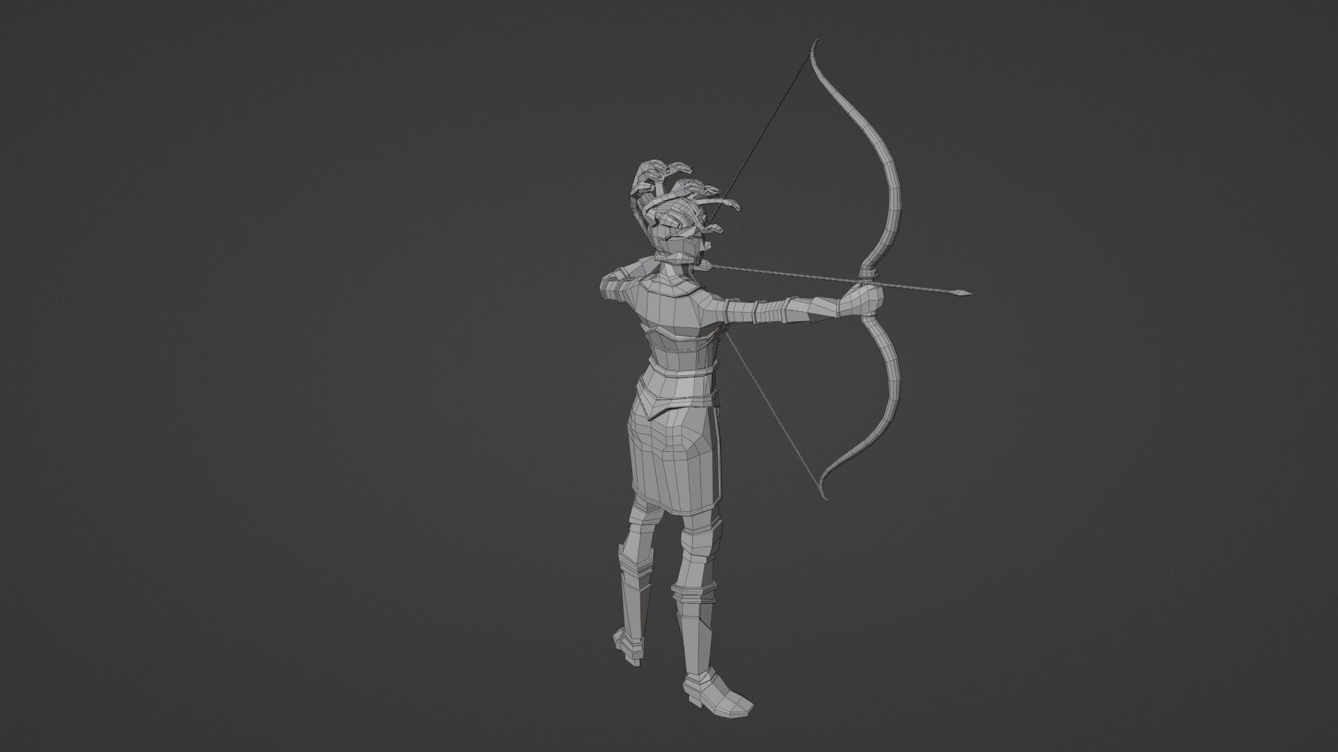 Medusa Gorgon Snake goddess Mythical  Horrific Low poly Rigged  Low-poly 3D model_9