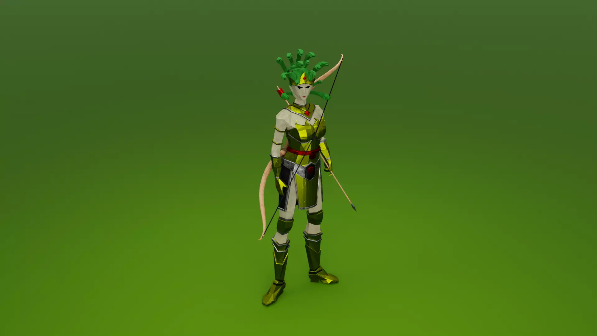 Medusa Gorgon Snake goddess Mythical  Horrific Low poly Rigged  Low-poly 3D model_0